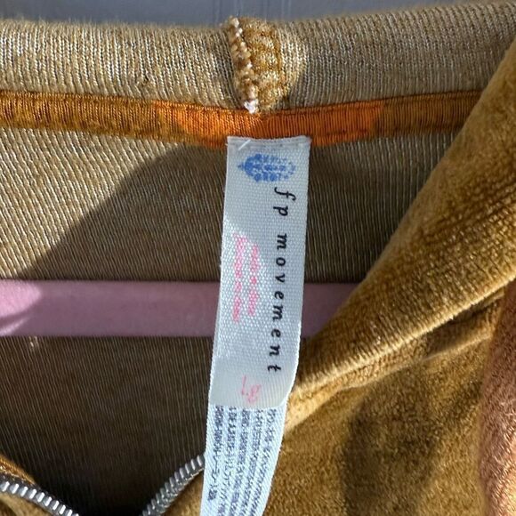 Free People Velvet Hooded Jacket in Rich Brown Sz L - Picture 8 of 9